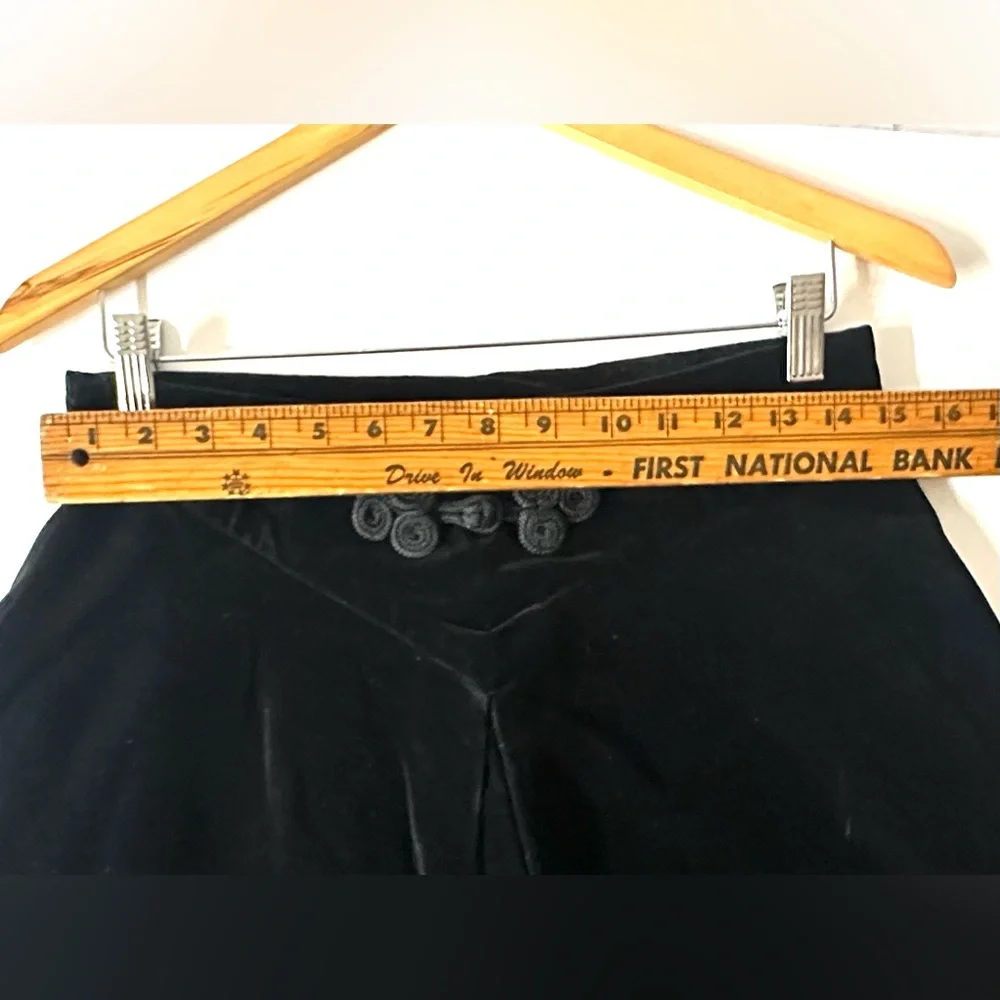 Vintage Black Velvet Midi Skirt - Picture 4 of 6